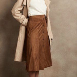 NWT Banana Republic Vegan Suede Midi Skirt